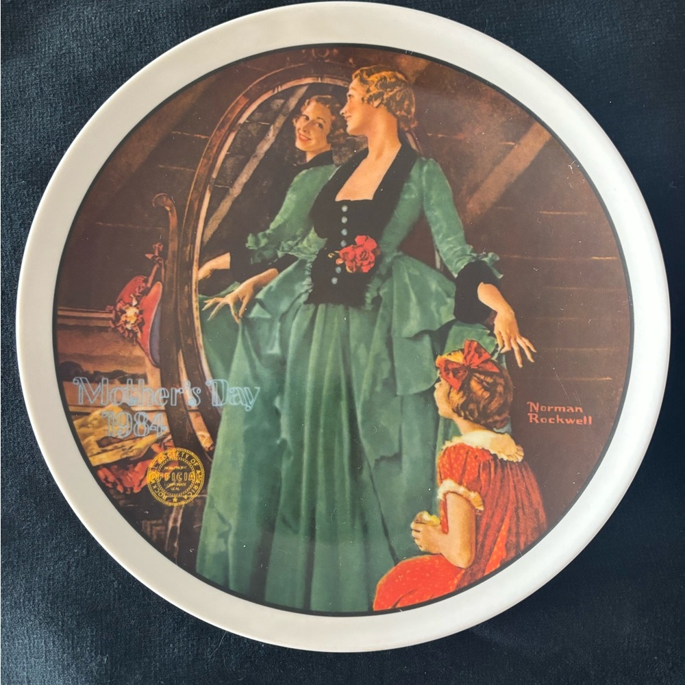 Norman Rockwell Mother's Day Collector Plate. Grandma’s Courting Dress 1984